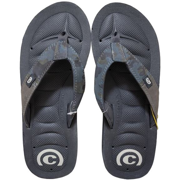 Cobian Men Hobgood Draino Beach Pool Flip Flop Sandal Size US 12 Ocean Camo Grey - Picture 1 of 3